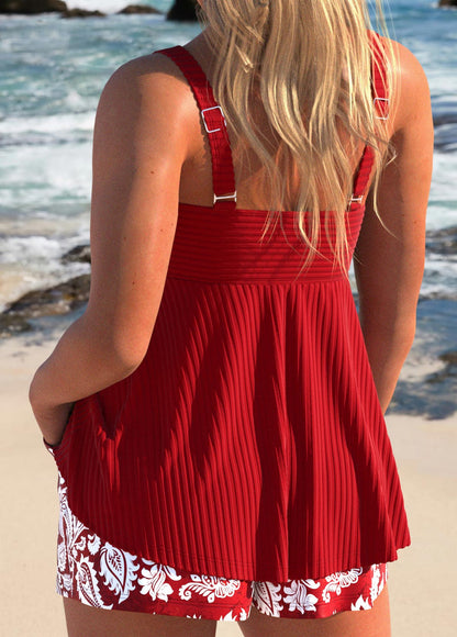 Emma I Stylowy tankini z modelem owijanym i wzorem kwiatowym